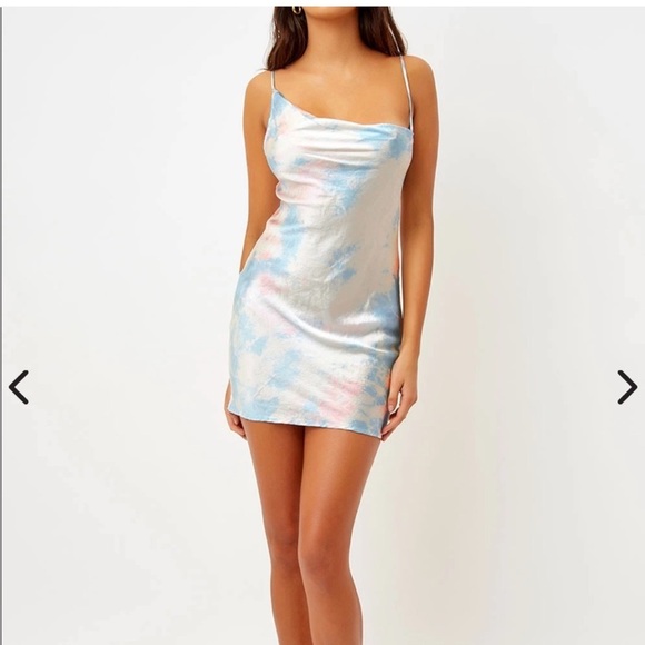 Frankie's Bikinis Cora satin mini slip dress in Funfetti - Picture 1 of 14